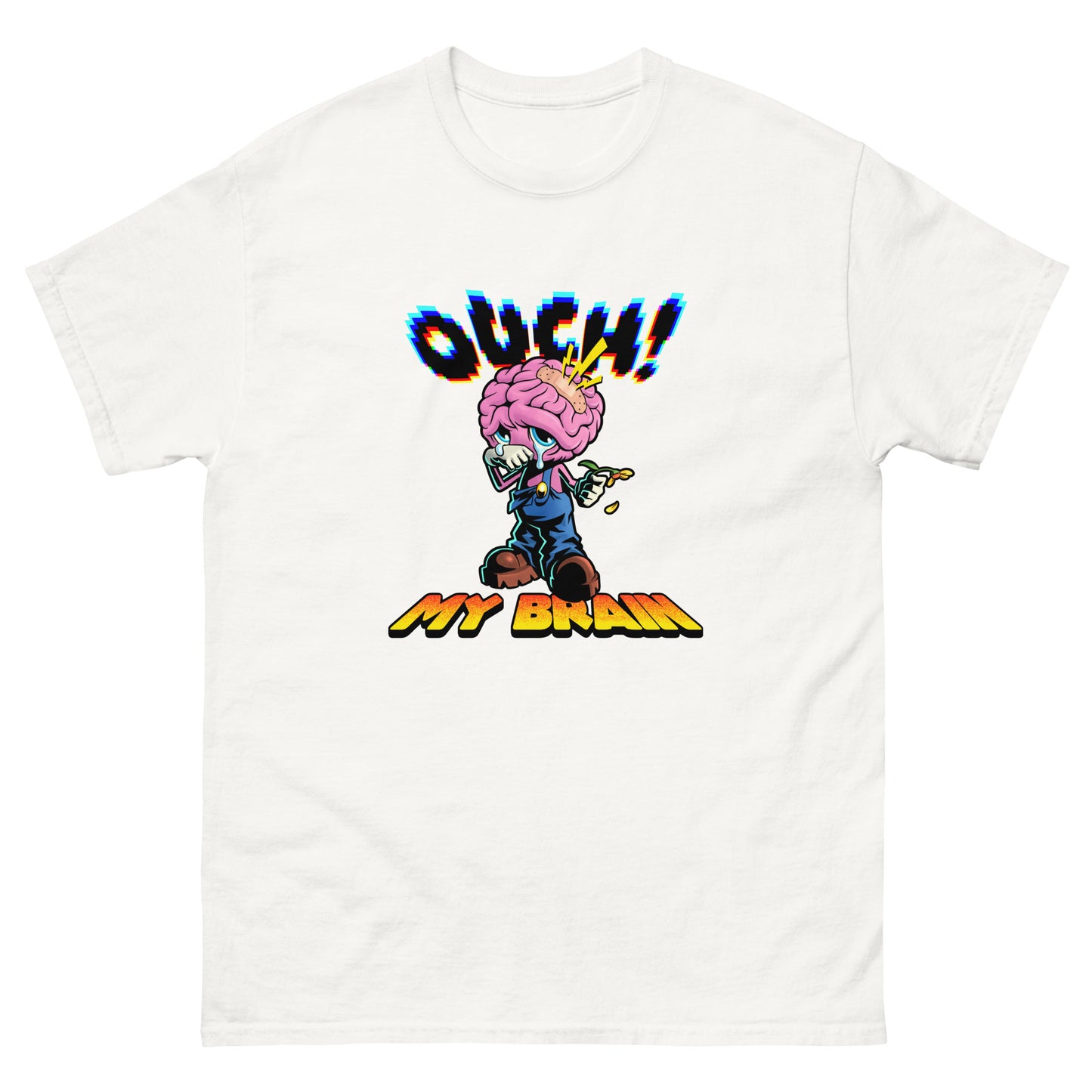 'OUCH! MY BRAIN' White T-Shirt