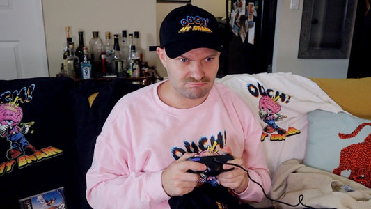 'OUCH! MY BRAIN' Black Dad Hat