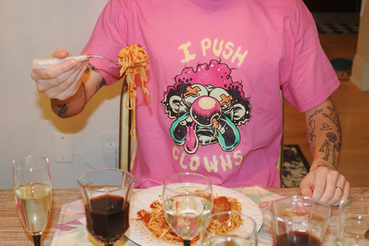 'I Push Clowns' Pink T-Shirt
